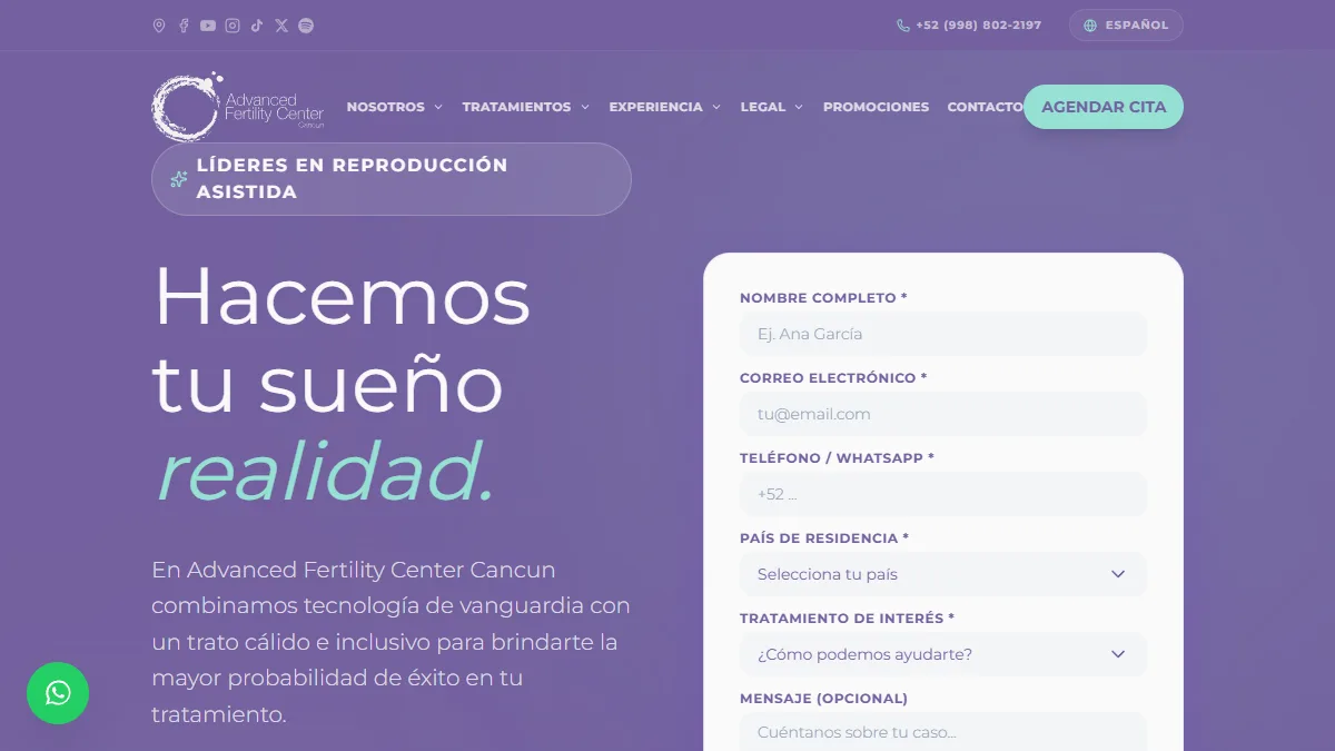 Fertility Center Cancún - proyecto realizado por Manish
